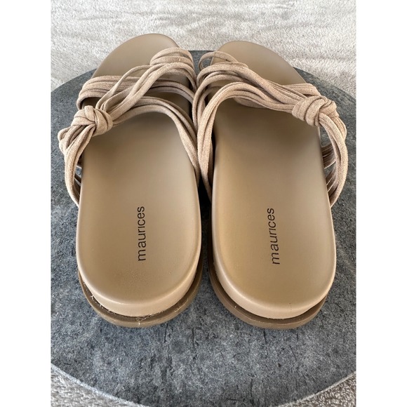 Maurices Womens Size 8 Taupe Slip On Sandals Shoes - Picture 4 of 9